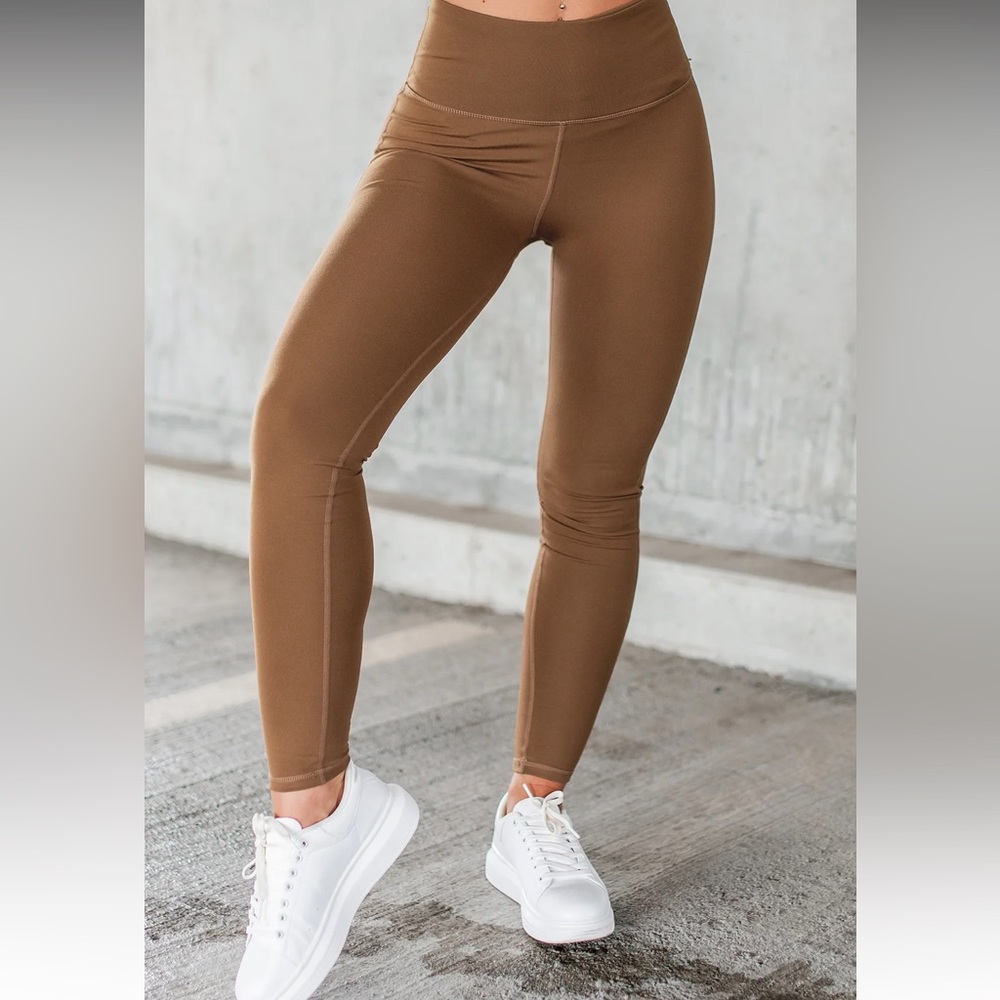 CRUNCH TIME HIGH WAISTED FULL-LENGTH LEGGINGS (COCOA DUST)
